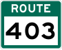 Route 403 marker