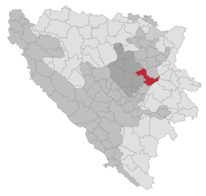 Lage der Gemeinde Olovo in Bosnien und Herzegowina (anklickbare Karte)