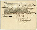 Un bonu utilizáu pola VOC, del 7 de payares de 1623 pola suma de 2.400 florinos.