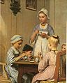 Albert Anker: children's breakfast, 1879