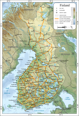 Kaart van Finland