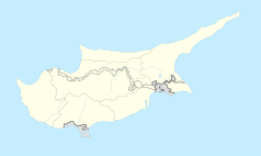 Mapa konturowa Cypru, w centrum znajduje się punkt z opisem „Ergates”