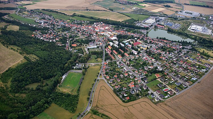 Vue aérienne de Žebrák.