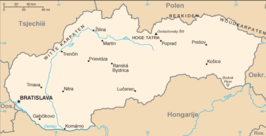 Kaart van Slowakije