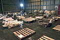 Debris from Columbia in a hangar in Louisiana