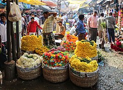 Marché aux fleurs du Ghat Mallick, un des plus grands d'Asie.