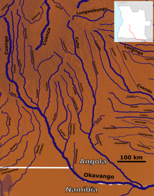 O Okavango e seus afluentes