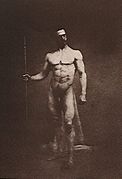 Étude de nu masculin d'Eugène Durieu pour Delacroix.