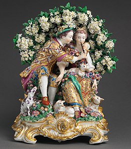 The Music Lesson, Chelsea porcelain, Metropolitan Museum (c. 1765)