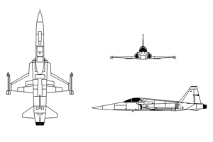 Třípohledový nákres (F-5E/F)