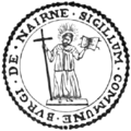 Burgh of Nairn seal, depicting St Ninian (1906).