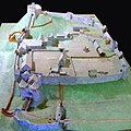 Modell von Carisbrooke Castle, England, im 14. Jh.