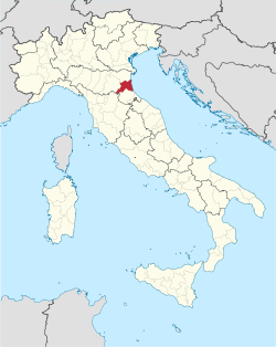 Разположение на Равена в Италия