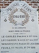 Commémoration à Mesnil-Eudin.