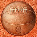 Image 10A Spalding basketball from 1922 (from History of basketball)