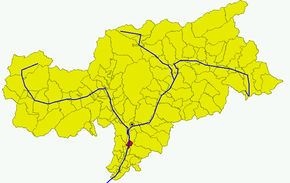 Poziția comunei în cadrul provinciei