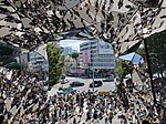 Thumbnail for File:Street crowd reflecting in the polyhedral mirrors of the station Tokyu Plaza Omotesando, Harajuku, Tokyo, Japan.jpg