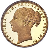 Gold coin with a woman's head