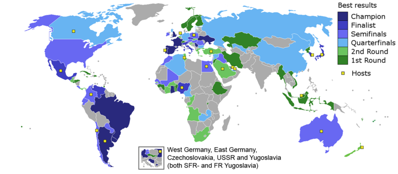 Map of the best results for each country