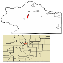 Location of the Town of Georgetown in Clear Creek County, Colorado.