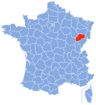 Posizion del dipartiment Haute-Saône in de la Francia