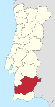 Pozicija distrikta na karti Portugala