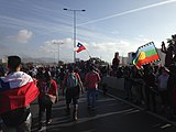 Encuentro de marchas de las ciudades de La Serena y Coquimbo, el 22 de octubre.