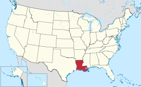 Louisiana na mapě USA