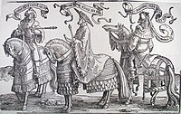 Kings Ahaz, Hezekiah and Manasseh label QS:Len,"Kings Ahaz, Hezekiah and Manasseh" label QS:Lpl,"Królowie Achaz, Hezechiasz i Manasses" label QS:Lnl,"Koningen Achaz, Hizkia en Manasse" circa 1520 date QS:P,+1520-00-00T00:00:00Z/9,P1480,Q5727902 . woodcut print. 32.3 × 53 cm (12.7 × 20.8 in). Various collections.