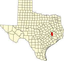 Grimes County na mapě Texasu