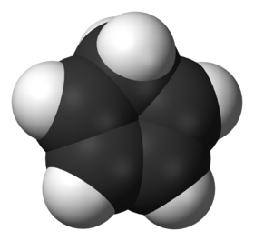 Model molekuly cyklopentadienu