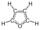 Full displayed formula of furan