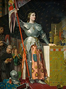 Jeanne d’Arc au sacre du roi Charles VII, dans la cathédrale de Reims (1854), huile sur toile, 240 × 178 cm, Paris, musée du Louvre.