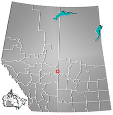 Localização de Lloydminster entre Alberta e Saskatchewan