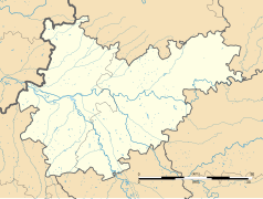 Mapa konturowa Tarn i Garonny, blisko centrum u góry znajduje się punkt z opisem „Vazerac”