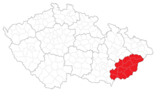 Gottwaldovský kraj na mapě