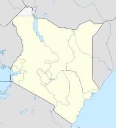 Mapa konturowa Kenii, po lewej znajduje się punkt z opisem „Kisumu”