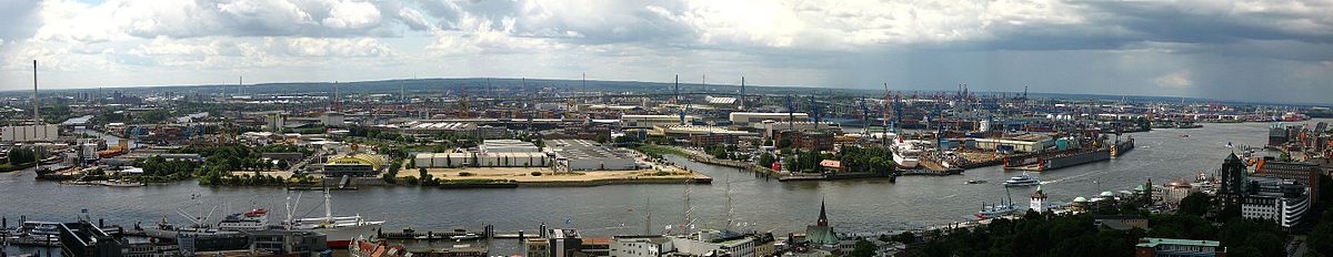 Panorama vom Hamburga Hafn