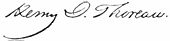 Thoreau's signature