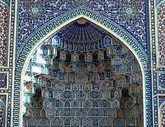 Detalle del iwán del mausoleo de Tamerlán, el Gur-e Amir (1403-1404), Samarcanda