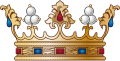 Hodnostní koruna francouzských, španělských, portugalských a italských markýzů (španělští grandi mají korunu vyloženou rudou sametovou čepičkou)