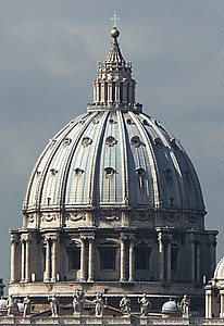 A cúpula de San Pedro do Vaticano, deseñada por Michelangelo.