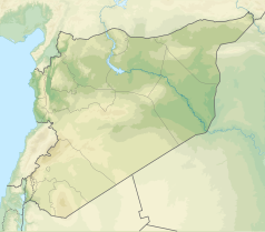 Mapa konturowa Syrii, u góry po prawej znajduje się punkt z opisem „Tell Brak”