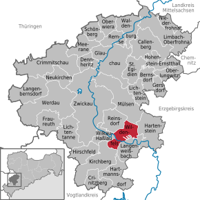 Poziția localității Wildenfels