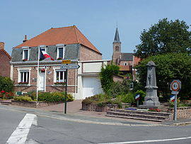 The town hall and monument to the dead of Wittes