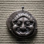 Fig. 14 Gorgoneion; silver didrachm issued by Athens (mid-late sixth century BC).[85]
