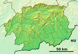 Zvolen markerat på en karta över regionen Banská Bystrica