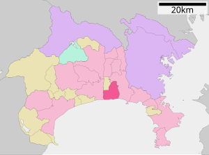 Lage Chigasakis in der Präfektur