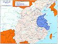Sadalītā Ķīna. Gomiņdana teritorija zilā, 1927-38