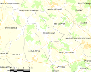 Poziția localității Soulignonne
